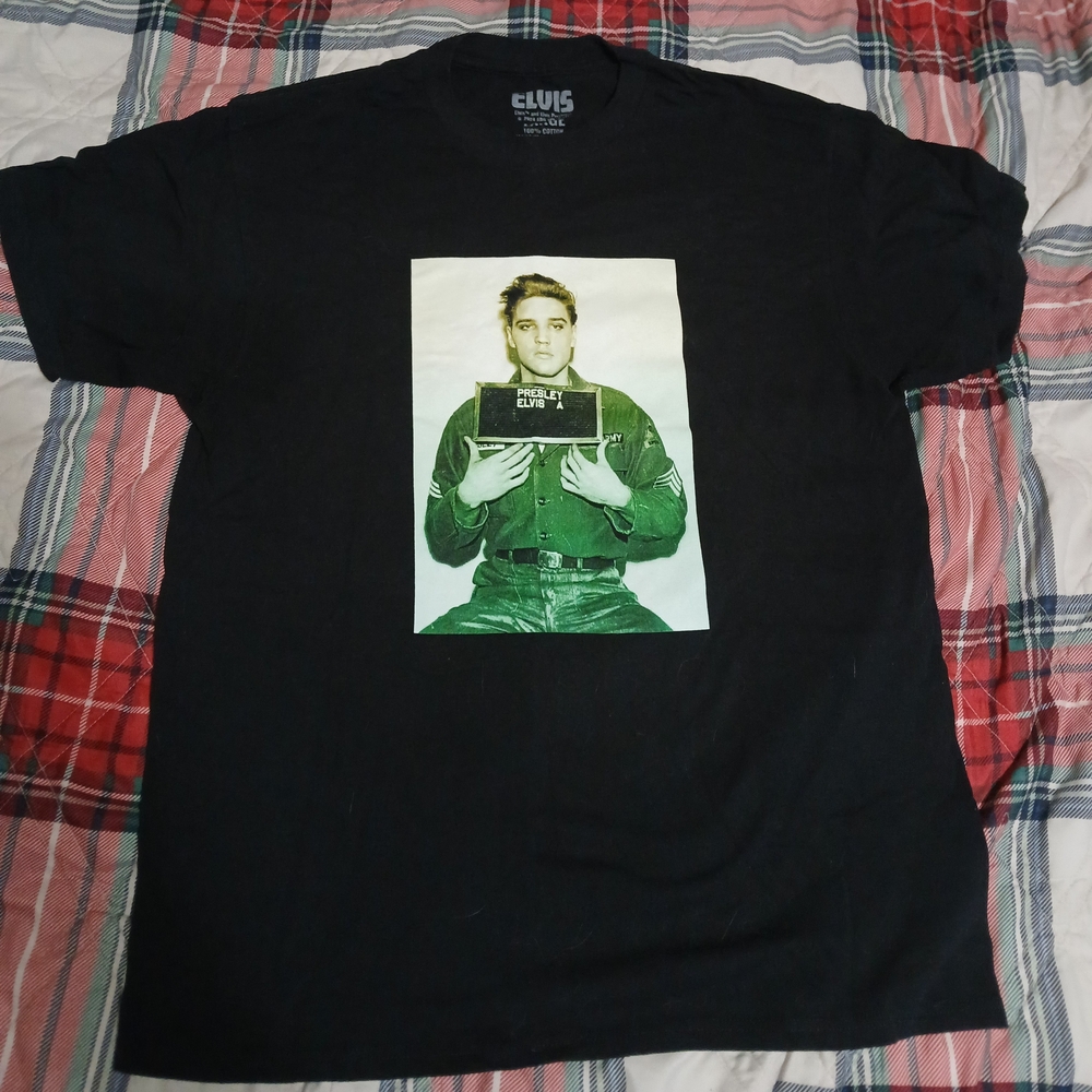 PELVIS Black Shirt with Green Photo Print